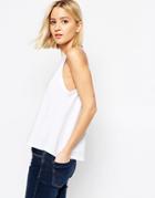 Asos Tank In Swing Shape With Square Neck - White