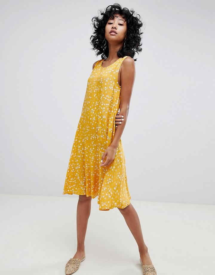 Ichi Floral Swing Dress - Yellow