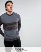 Asos Tall Sweatshirt With Cut & Sew - Black