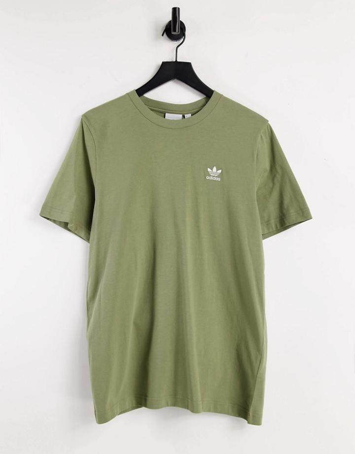 Adidas Originals Essentials T-shirt In Khaki-green