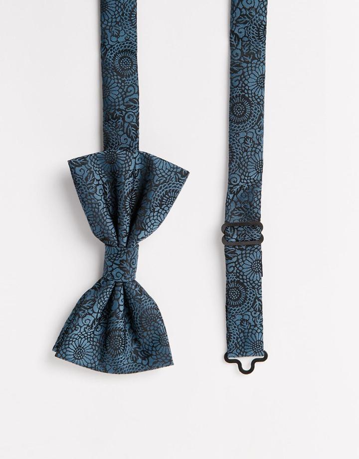 Noose & Monkey Spiral Bow Tie - Blue