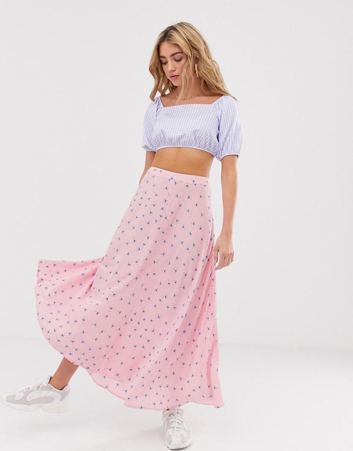 Resume Noelle Floral Midi Skirt - Pink