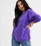 Asos Design Curve Oversized T-shirt With Pocket Detail In Purple