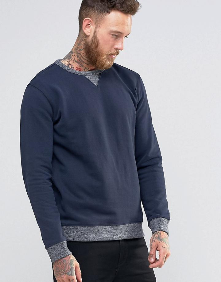 Lee Crew Sweatshirt Navy 2 Tone - Navy
