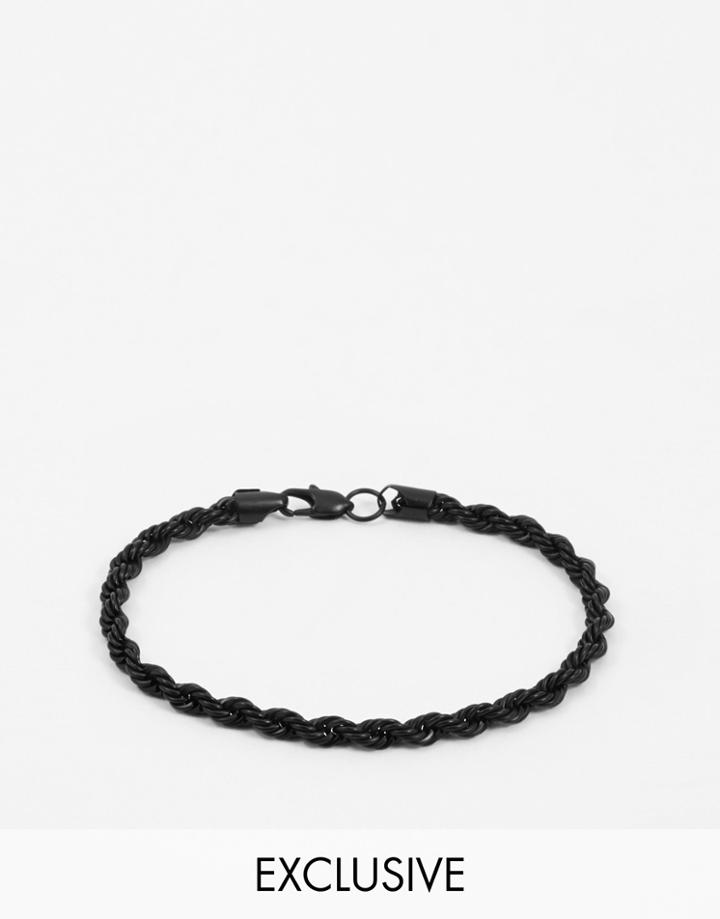Chained & Able Metal Rope Chain Bracelet - Black