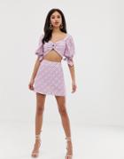 Finders Keepers Nostalgia Two-piece Check Skirt-purple