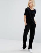 Moss Copenhagen Pant In Velvet Plisse Co-ord - Black