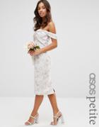 Asos Petite Wedding Jacquard Midi Pencil Dress - Multi