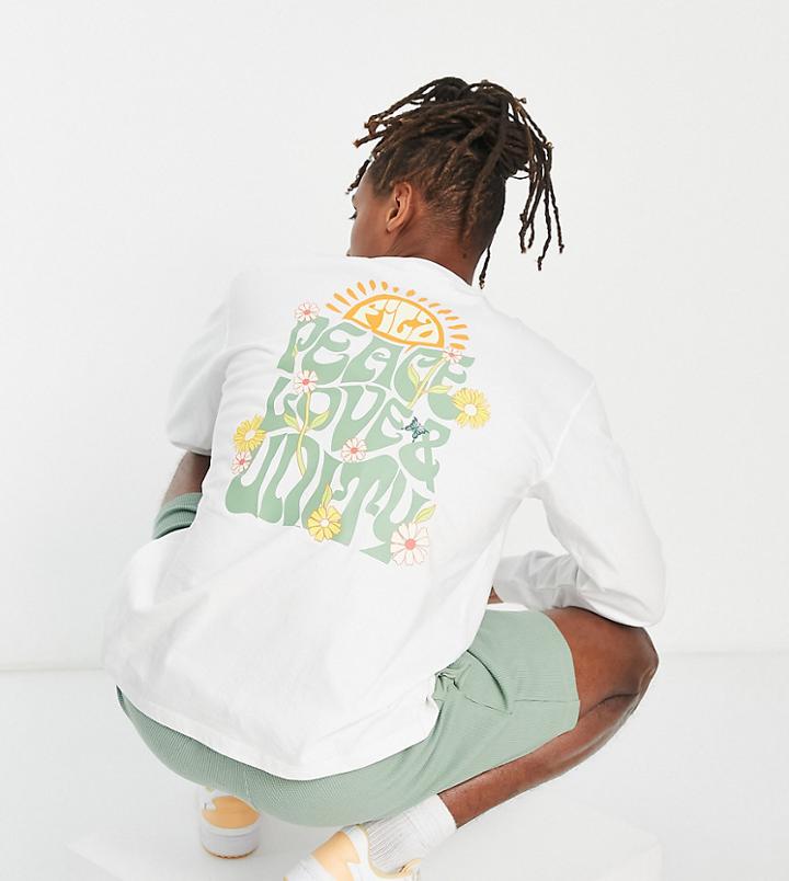 Fila Long Sleeve T-shirt Back Print In Off White - Exclusive To Asos