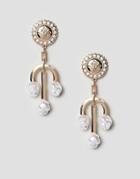 Asos Design Earrings In Vintage Style Coin And Sundial Design With Faux Freshwater Pearls In Gold - Gold