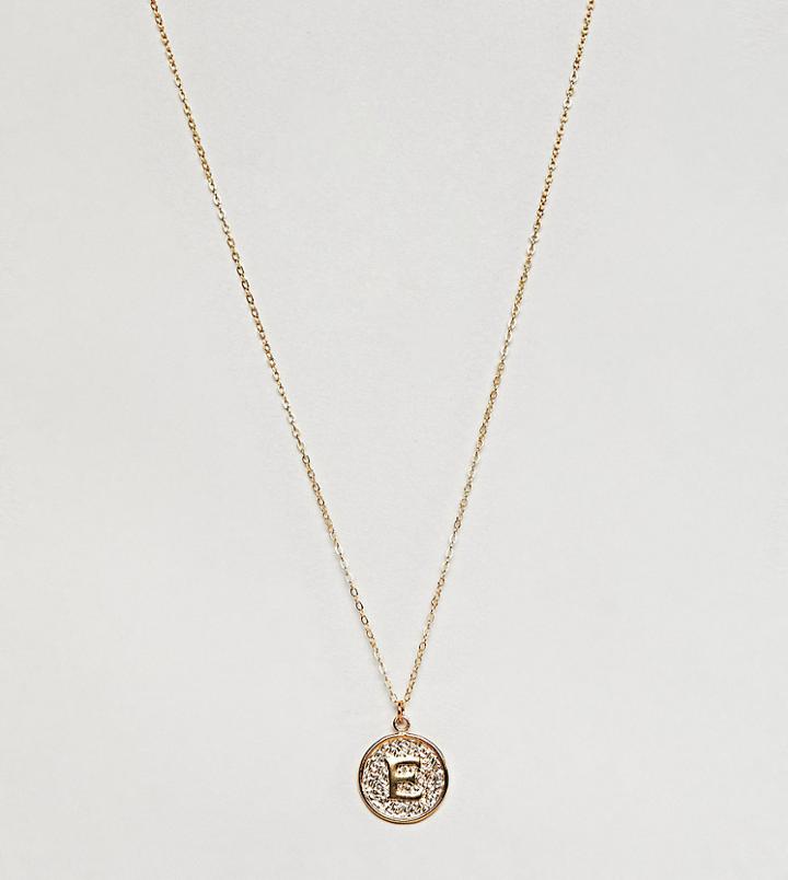 Ottoman Hands Gold Plated E Initial Pendant Necklace - Gold