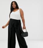 Outrageous Fortune Plus Split Leg Wrap Pants In Black - Black