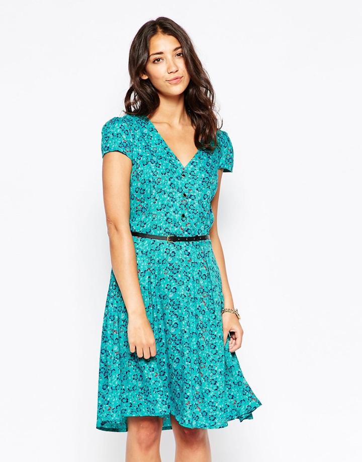 Yumi Belted Tea Dress - Green