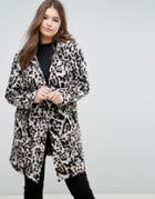 Elvi Leopard Print Wool Coat - Multi