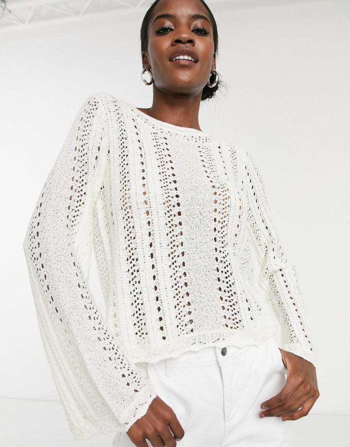 Vero Moda Lettuce Jem Sweater In Cream-white