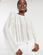Vero Moda Lettuce Jem Sweater In Cream-white