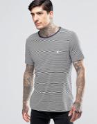 Pretty Green Striped T-shirt In Navy - Navy