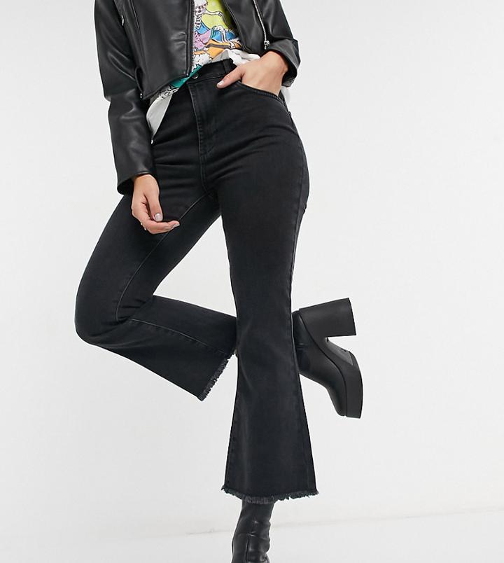Reclaimed Vintage Inspired 85' Crop Flare Jean In Black-blues