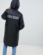 Cheap Monday Logo Back Print Rain Coat - Black