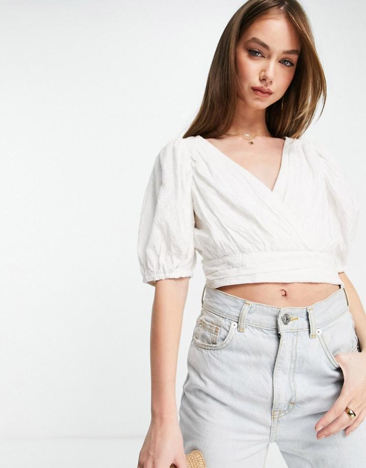 French Connection Boiella Crop Top In White
