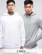 Asos Hoodie 2 Pack Gray Marl/ White - Multi