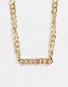 Skinnydip X Barbie Chunky Rhinestone Necklace In Gold