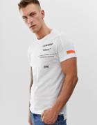 Jack & Jones Core T-shirt With Chest And Sleeve Print - White