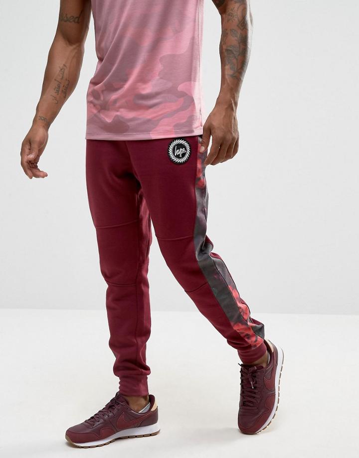 Hype Cuffed Joggers With Rose Panels - Red