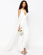 Asos Bridal Jumpsuit With Detachable Cape - White