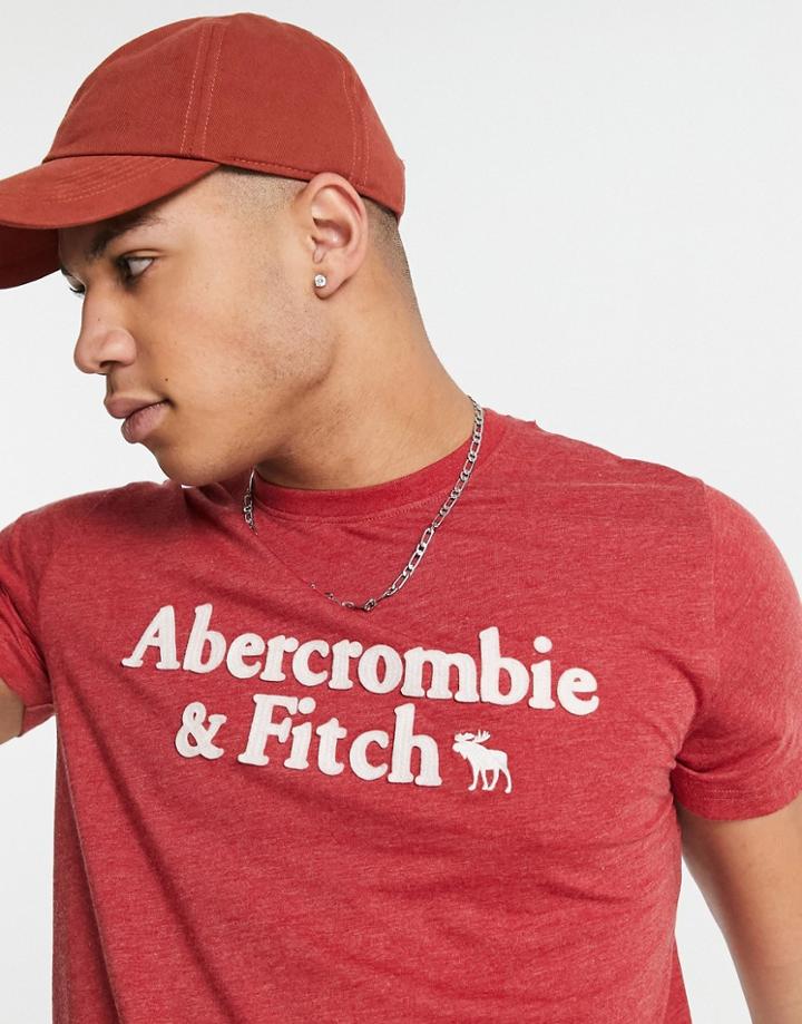 Abercombie & Fitch Logo T-shirt In Red