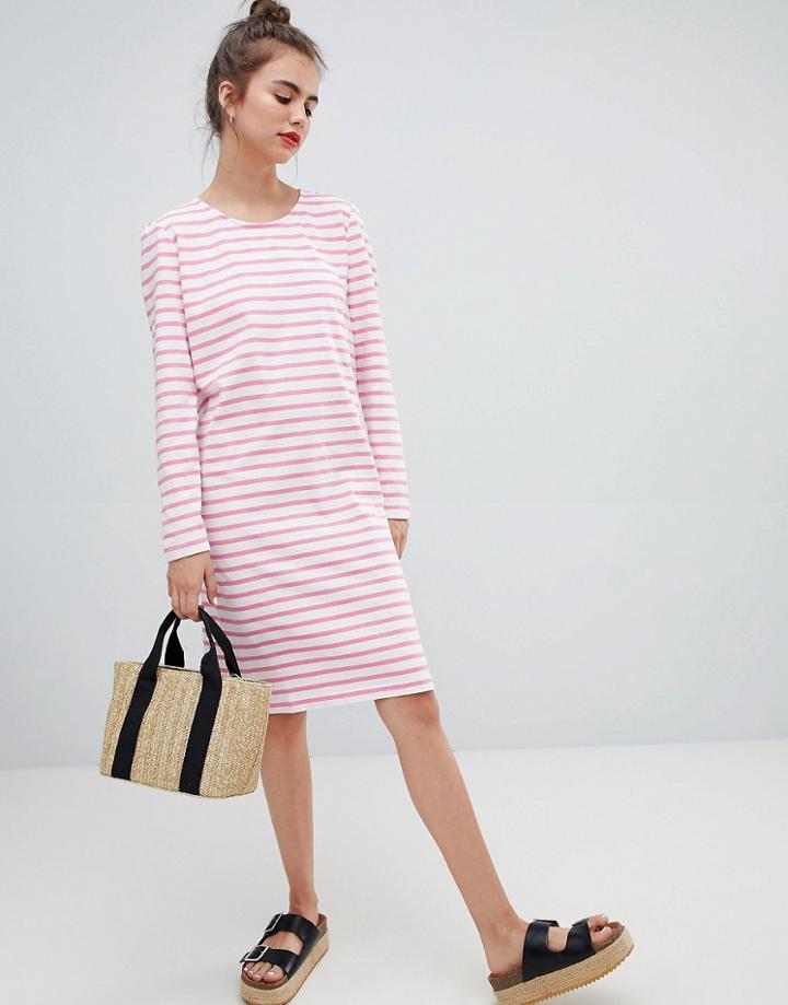 Blend She Bell Striped Shift Dress - Red