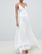Asos Edition Wedding Dress With Paneled Seam - White