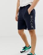 Nicce Shorts With Large Logo In Navy - Navy