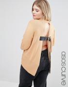 Asos Curve Sweater With Open Back - Orange