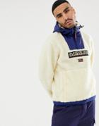 Napapijri Teide Borg Hoodie In Off White - White