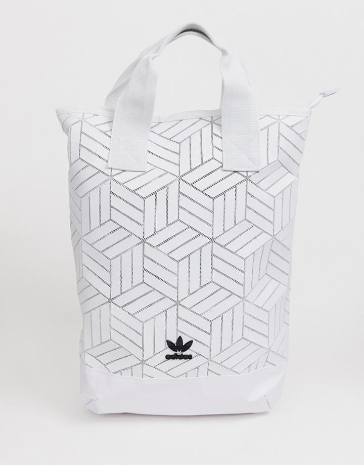 Adidas Originals Geometric 3d Roll Top Backpack - Black
