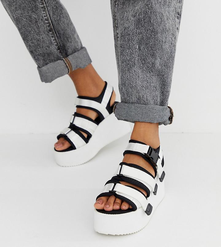 Blink Sporty Platform Wedge Sandals - White