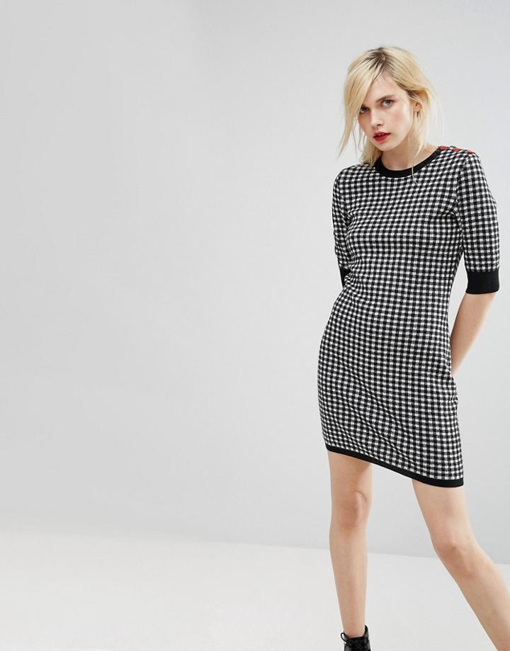 Love Moschino Check Knit Dress - Black