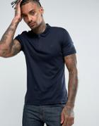 Armani Jeans Slim Fit Zip Neck Polo Shirt Navy - Navy
