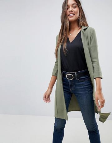 Lasula Side Spilt Duster - Green