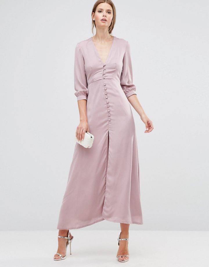 Oh My Love Button Down Maxi Dress - Pink