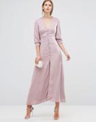 Oh My Love Button Down Maxi Dress - Pink