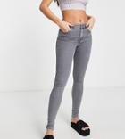 Dr Denim Tall Lexy Mid Rise Super Skinny Jeans In Washed Gray