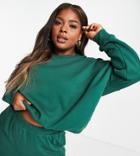 Cotton: On Curve Sweatshirt In Green - Part Of A Set