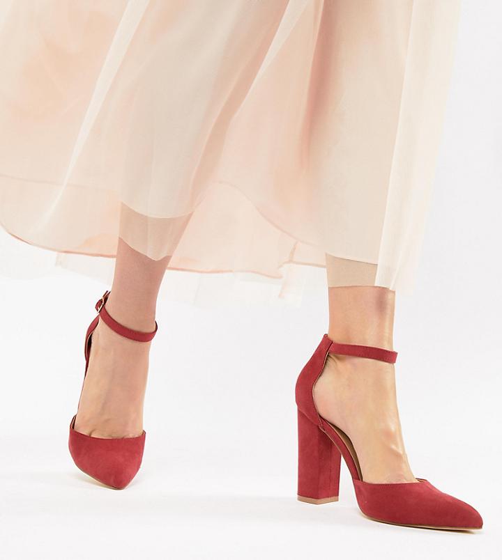 Truffle Collection Pointed Block Heels - Red