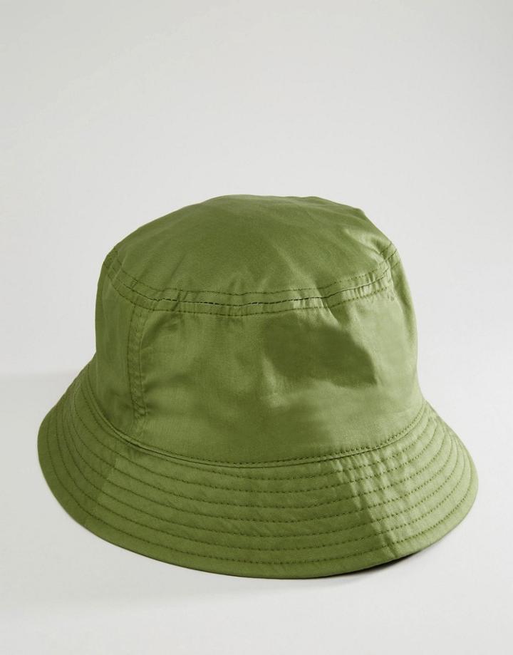 Asos Bucket Hat In Khaki - Khaki