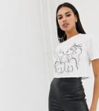 Prettylittlething Face To Face Cropped T-shirt In White - White