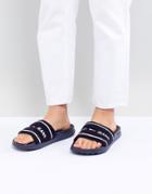 Tommy Jeans Chenille Logo Pool Slides - Navy