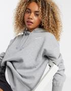 Nike Mini Swoosh Oversized Hoodie In Gray-grey