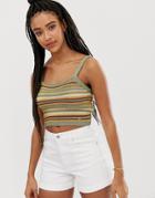 Pull & Bear Pacific Striped Crochet Top - Multi